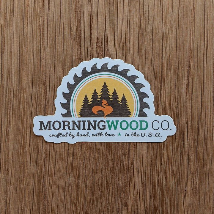 3"x2" MORINGWOOD LOGO STICKER - MorningWood Company - Custom Woodworker - Jacksonville FL