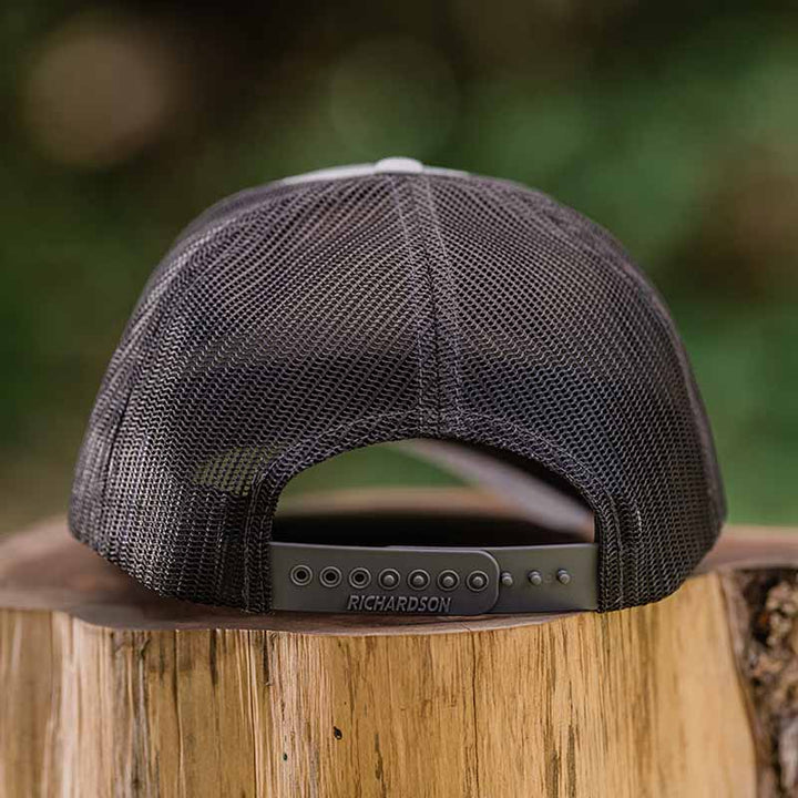 HEATHER GREY & CHARCOAL FABRIC PATCH HAT - MorningWood Company - Custom Woodworker - Jacksonville FL