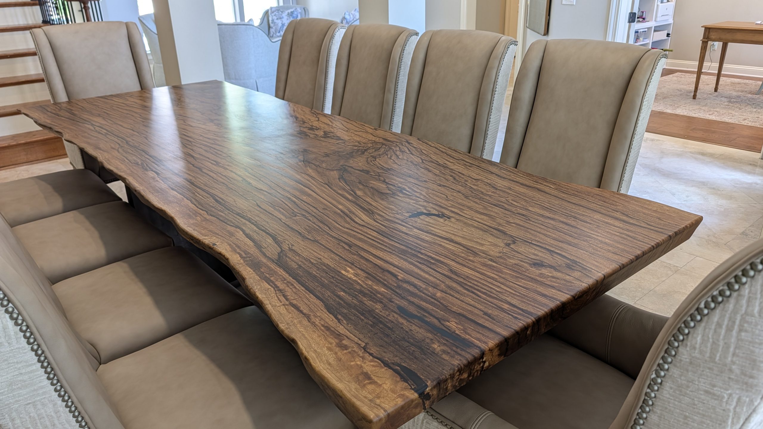 Brown Ebony live edge table - MorningWood Co - Jacksonville Custom Table Maker